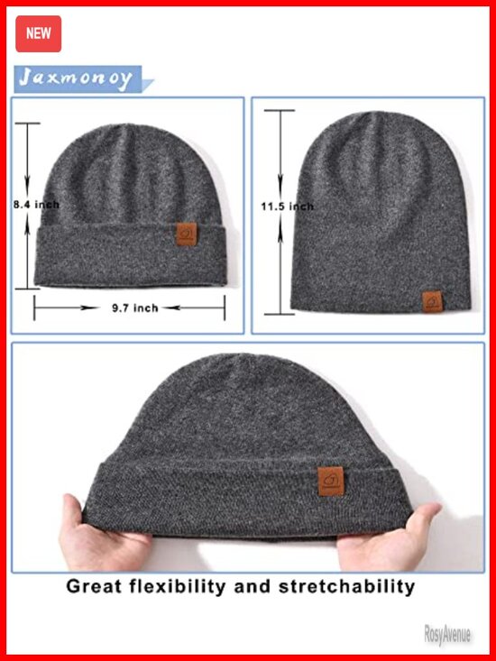 Soft Cashmere Feel Angora Blend Reversible Slouchy Knit Beanie Hat main image 5